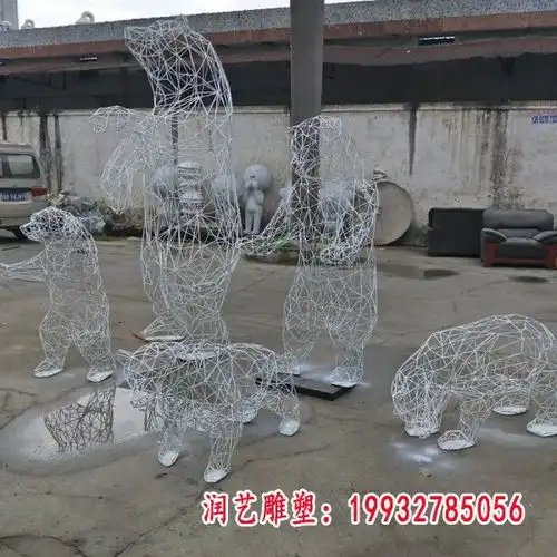 公园熊猫不锈钢雕塑熊不锈钢雕塑订制