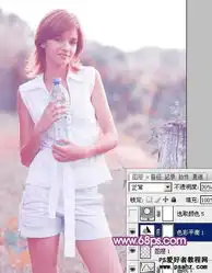 ps调色教程给时尚的欧美少女图片调出唯美的淡调蓝紫色7
