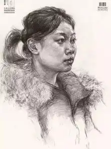 素描头像各角度女青年素描头像解析