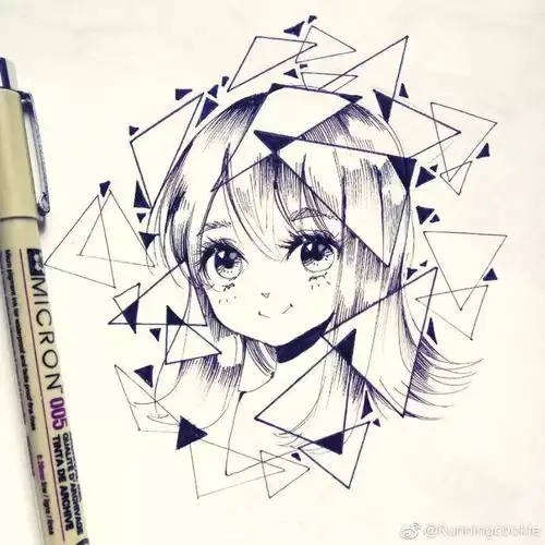 插画师笔下的针管笔动漫女孩,每一张都很吸睛,太美了