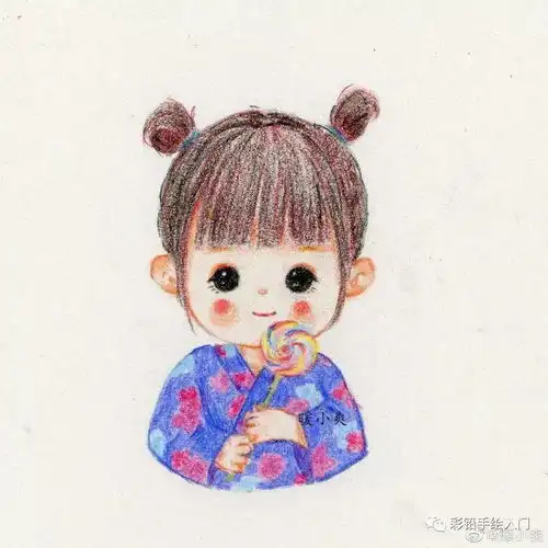 彩铅卡通人物来一组萌娃头像彩铅素材作品欣赏