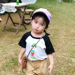cozeze女童卡通可爱半袖儿童宽松时尚百搭休闲宝宝夏季条纹拼接t恤粉色100码蜜芽,中国领先的进口母婴限时特卖商城