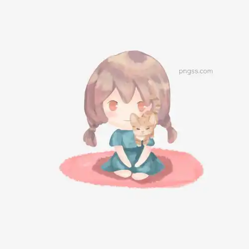 卡通宠物可爱女孩和猫图片大小2000x2000px图片尺寸871.64kb来自png搜索网pngss.com免费免扣png素材下载宠物卡通猫女孩女孩和猫装饰图案