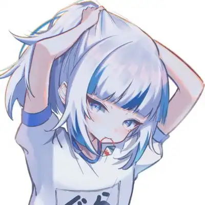 呆萌q版可爱二次元女生头像蓝色系