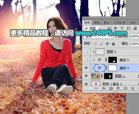 photoshop给外景草地美女添加夕阳美景效果教程