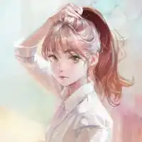 水彩画风格的手绘小女孩头像