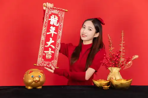 龙年大吉新年龙年春节美女人物摄影图广告素材下载至来源处