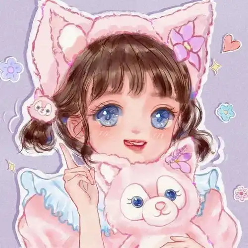 超美超可爱的手绘女生闺蜜头像