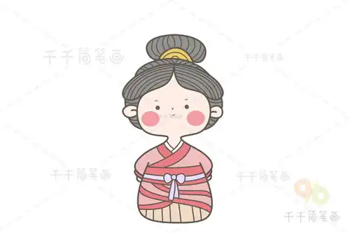 卡通q版秦朝古风女子