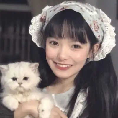 阿萌猫和少女女生单人头像