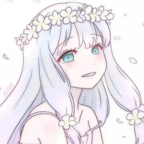 动漫女生头像小清新背景图