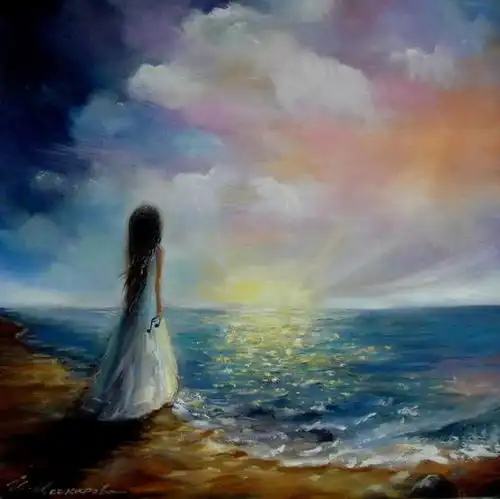 小央美意大利女艺术家的心灵意象油画