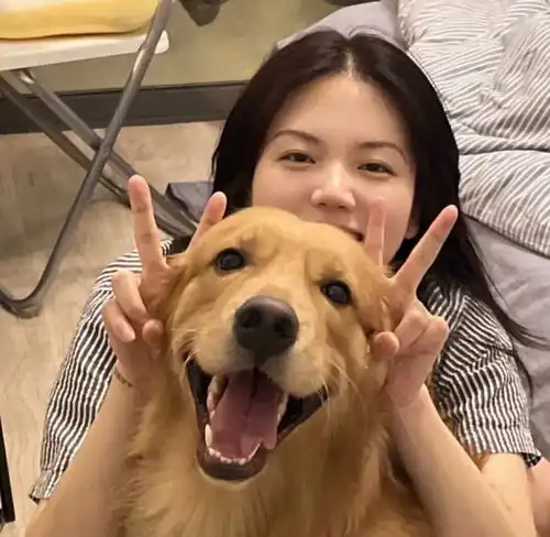 今日份可爱感满满的抱宠物女头