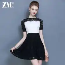 黑白连衣裙夏季气质淑女