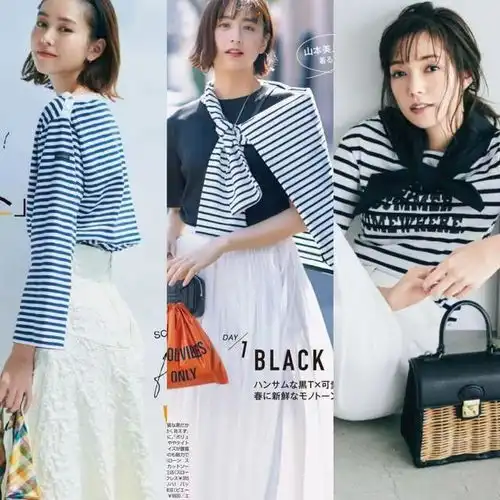 衣服不需要买太多,四五十岁的女性准备条纹单品,时尚又实用