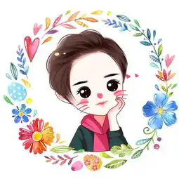 手绘头像女可爱小女孩日