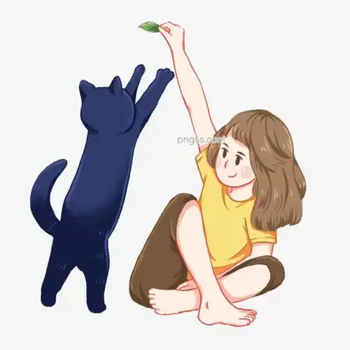 女孩和猫咪温馨互动插画设计图片大小2000x2000px图片尺寸1.05mb来自png搜索网pngss.com免费免扣png素材下载插画互动卡通猫咪女孩女孩和猫手绘树叶温馨装饰图案
