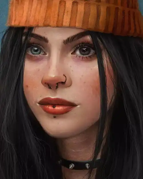 ps别人都是真人画成卡通,这个90后女生却