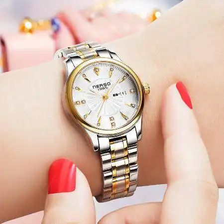 新款简约手表女士全自动时尚防水夜光钨钢带非机械瑞士女表日历图片大全邮乐官方网站