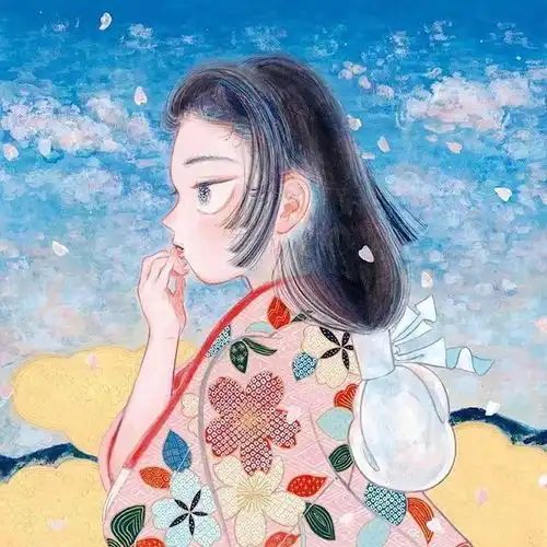 日本女画家笔下的唯美少女,眼眸中仿佛藏了钻石