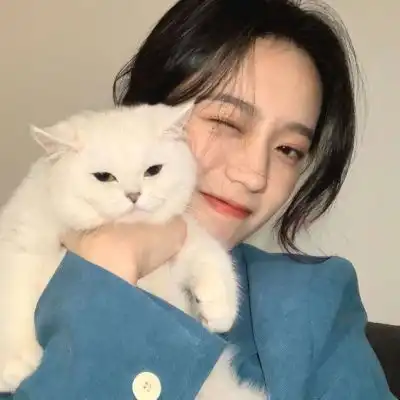 阿萌猫和少女女生单人头像
