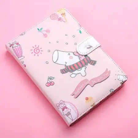 手账本小清新韩国可爱卡通少女心a5笔记本子磁扣插画记事本日记本
