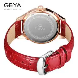 geya格雅女士手表时尚潮流防水石英女式表2017新款韩版简约手表女红色女表图片大全邮乐官方网站