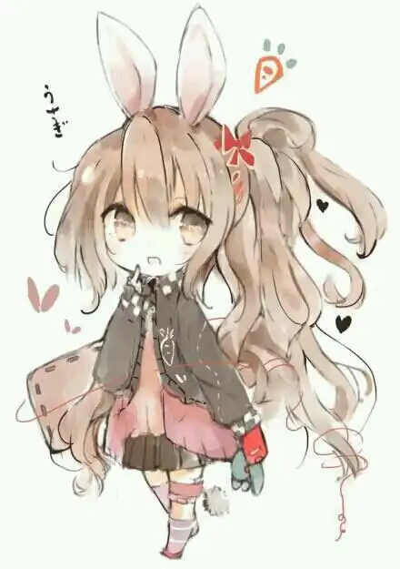 动漫壁纸q版萌兔子插画二次元动堆糖,美好生活研究所