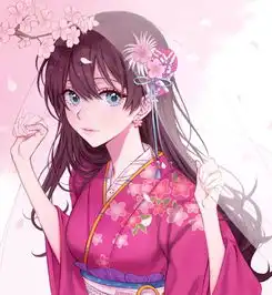 二次元和风动漫美图身穿华丽和服,容光照人的漂亮小姑娘
