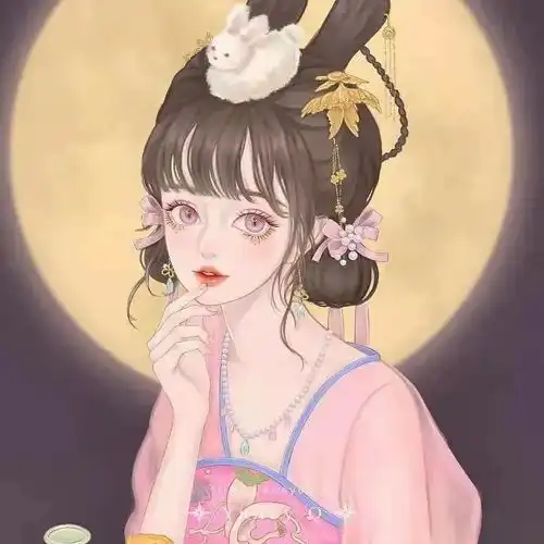 头像绝美女生头像中秋头像嫦娥玉兔头像古风头像