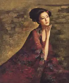 东方神韵女性人物油画欣赏