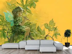 手绘北欧绿色植物精灵少女背景墙图片设计素材高清模板下载165.20mb手绘电视背景墙大全