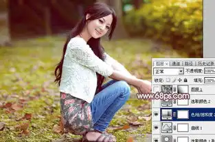 学习唯美秋紫色人物图片ps调色教程