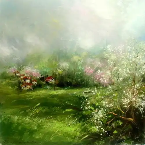 小央美意大利女艺术家的心灵意象油画