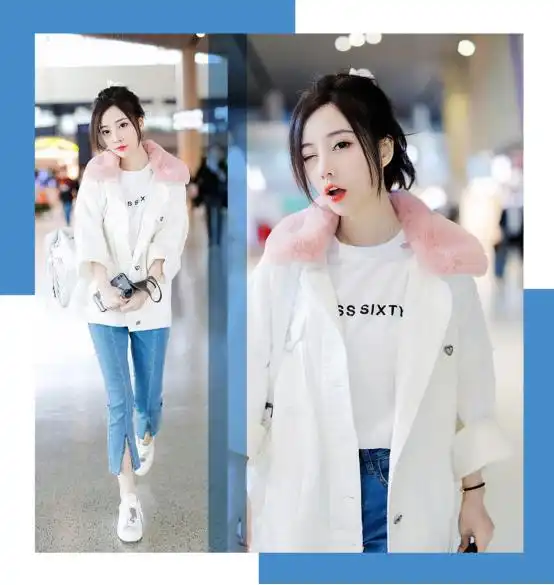 小个子女孩的穿搭模板,冯提莫长得好看又会穿,外套款款是经典
