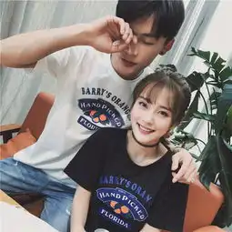 创意学生男女t恤原宿女生刺绣半袖原宿学院风短袖打底衫情侣班服