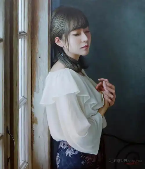 清纯美女油画日本写实画家佐藤功作品
