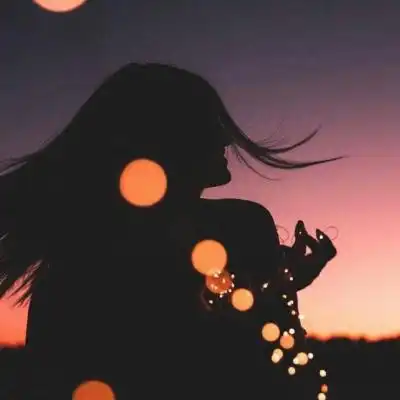 夕阳背影女生微信图像7