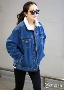 马尾牛仔衣加黑超杨幂青春似少女马尾牛仔衣加黑超杨幂青春似少女明星动态360化妆品网