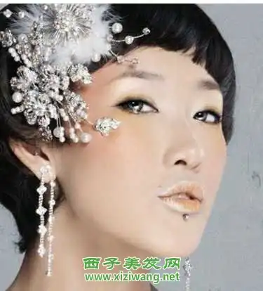 韩版短发新娘发型造型5