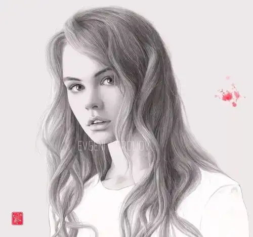 手绘头像女可爱小女孩插