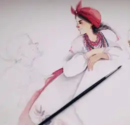 异域风情下的水彩人物插画隐约中还有几分东方神韵你觉得呢