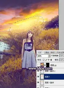 ps调出野外欧美女孩图片唯美的霞光效果7