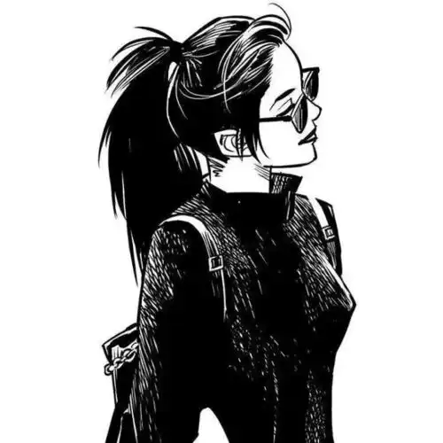 恐怖头像女生冷酷黑色带