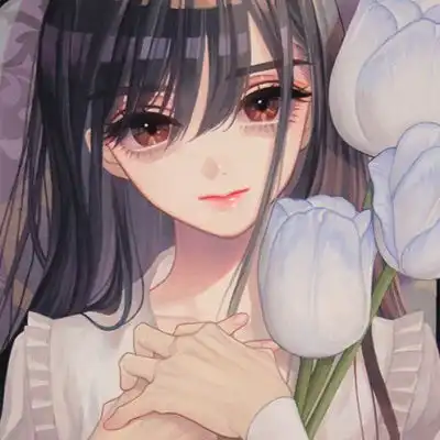 长发女生漫画头像唯美蔷