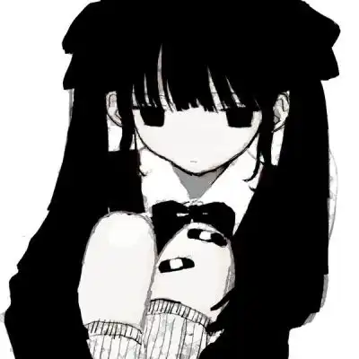 女黑白头像素描动漫头像