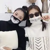 女生冷酷毛衣遮脸头像