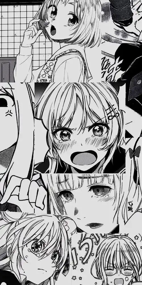 动漫壁纸女孩子二次元黑白手机壁纸,怎么把我馋你身子说的好听