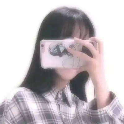看手机女生拿手机遮脸头像