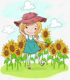 卡通向日葵女孩素材图片免费下载高清图片png千库网图片编号7222156